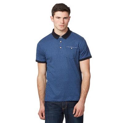 Red Herring Blue diamond patterned polo shirt